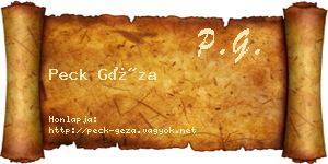 Peck Géza névjegykártya