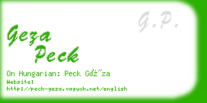 geza peck business card